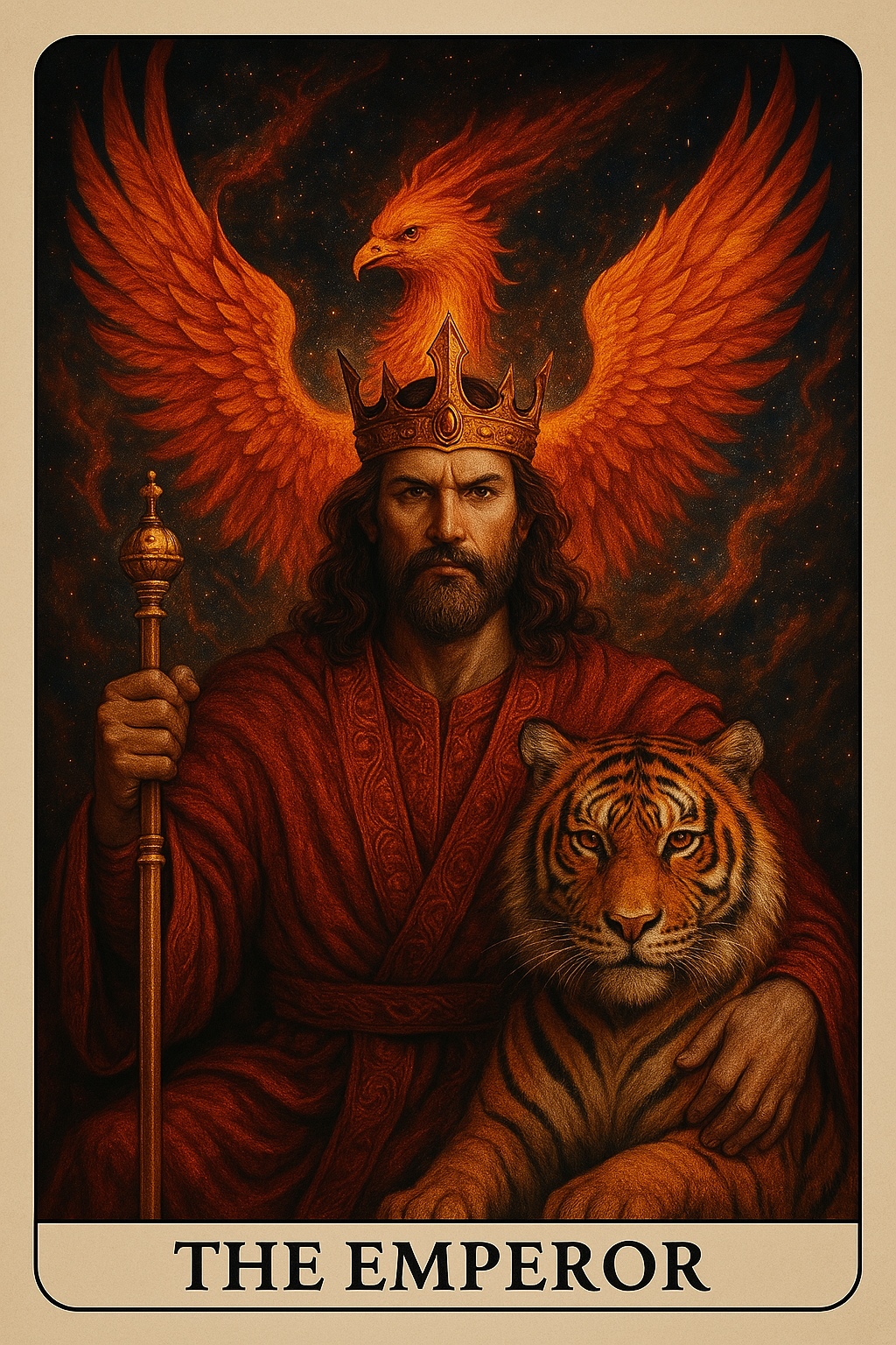 Phoenix Tiger Tarot Deck (98-Card Mastery Deck)