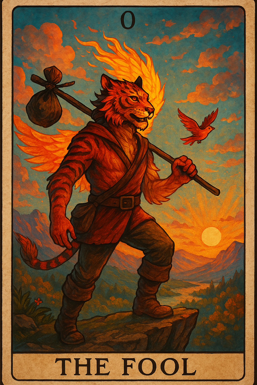 Phoenix Tiger Tarot Deck (98-Card Mastery Deck)